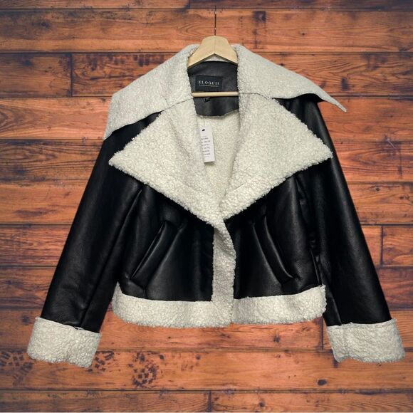 Eloquii Jackets & Blazers - Eloquii Vegan Leather Moto Jacket Size 14/16